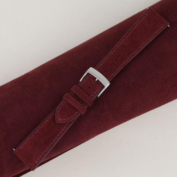 Burgundy Suede Leather Watch Strap