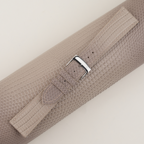 Light Grey Lizard Leather Watch Strap