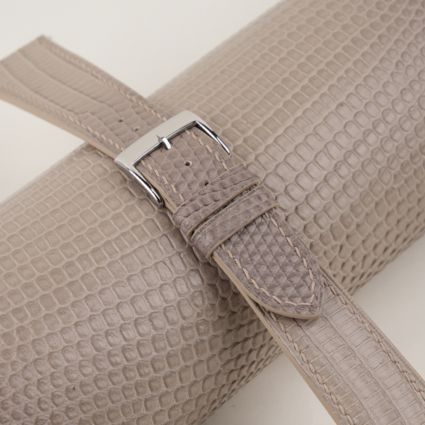 Light Grey Lizard Leather Watch Strap