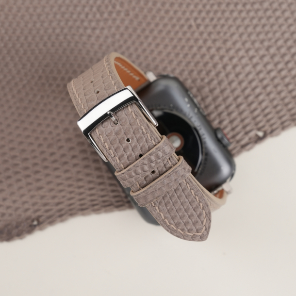 Light Grey Lizard Leather Apple Watch Band
