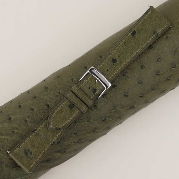 Green Ostrich leather Watch Strap