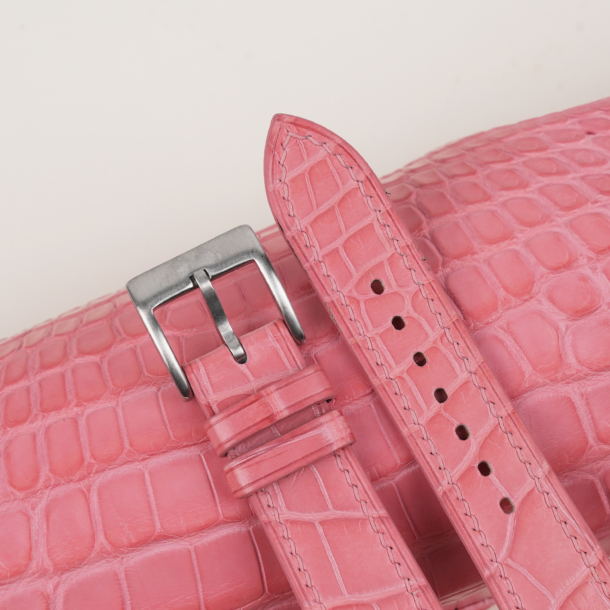 Pink Alligator Leather Watch Strap