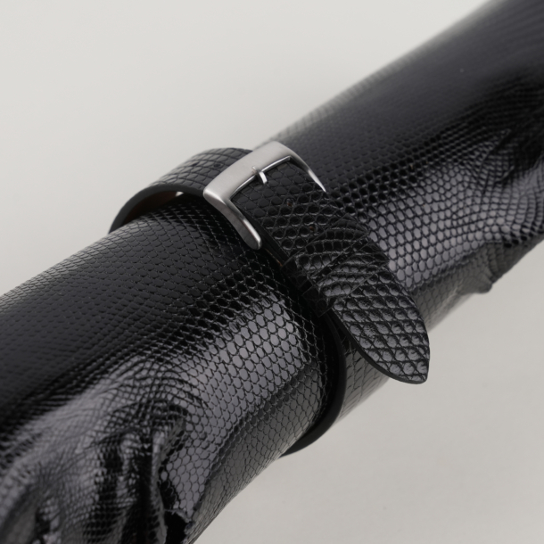 Vintage Black Lizard Leather Watch Strap 5 Vintage Black Lizard Leather Watch Strap