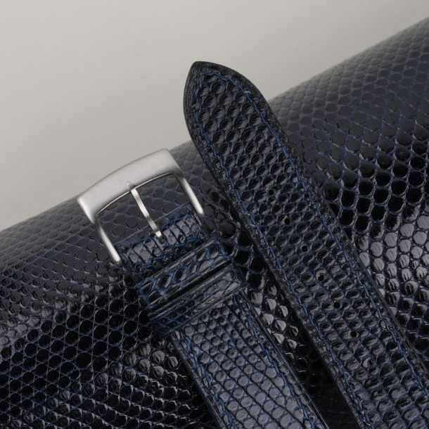 Navy Lizard Leather Watch Strap
