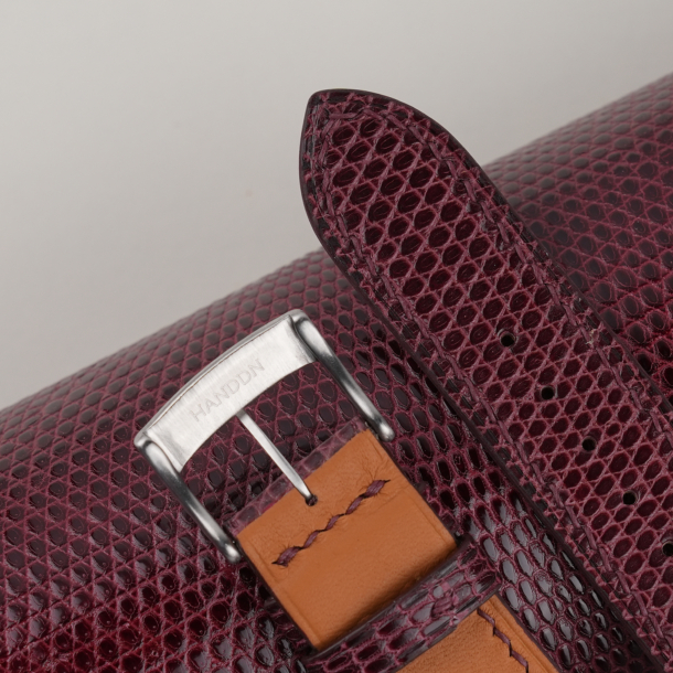 Burgundy Lizard Leather Apple Watch Band