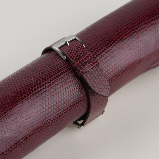 Vintage Burgundy Lizard Leather Watch Strap