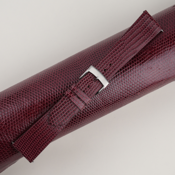 Vintage Burgundy Lizard Leather Watch Strap
