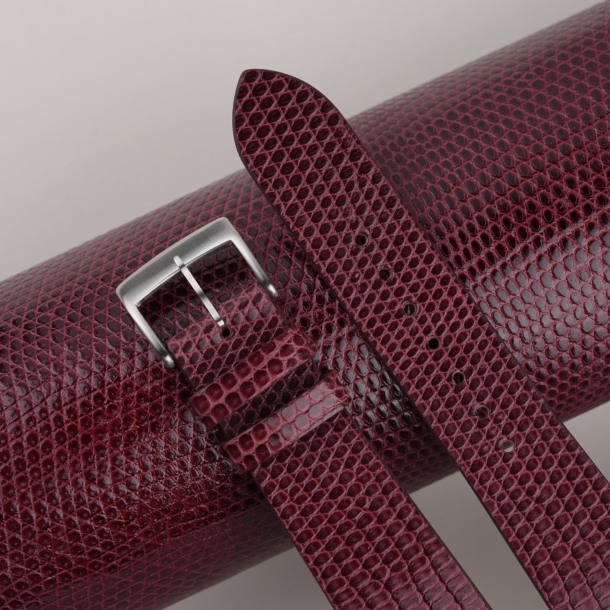 Vintage Burgundy Lizard Leather Watch Strap