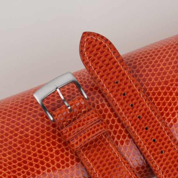 Orange Lizard Leather Watch Strap