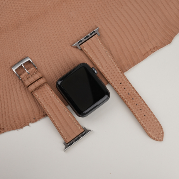 Light Brown Lizard Leather Apple Watch Band