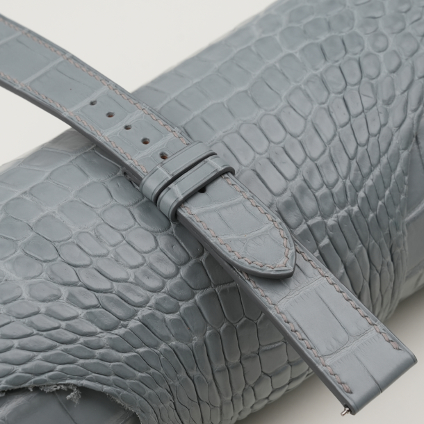 Light Grey Alligator Leather Watch Strap