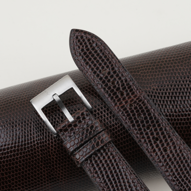Dark Brown Lizard Leather Watch Strap