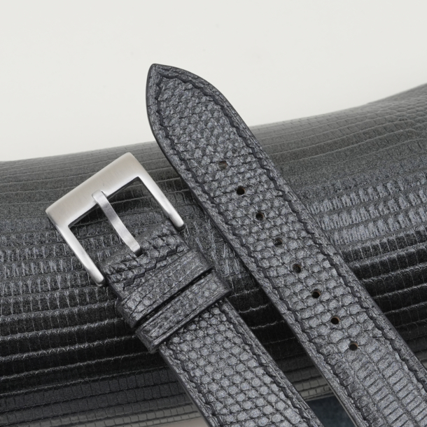 Zirconium Lizard Leather Watch Strap