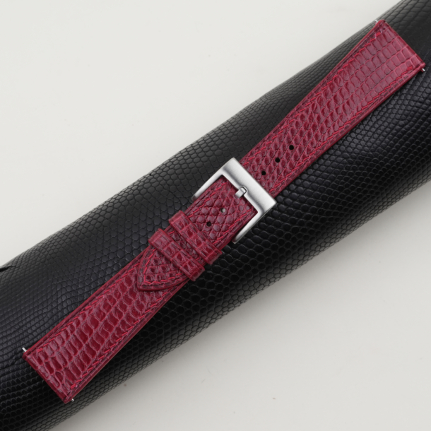 Red Lizard Leather Watch Strap