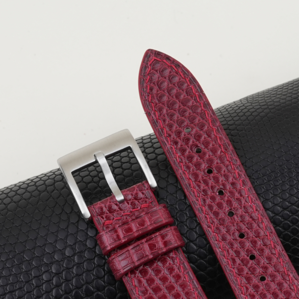 Red Lizard Leather Watch Strap