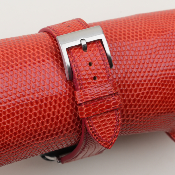 Red Orange Lizard Leather Watch Strap