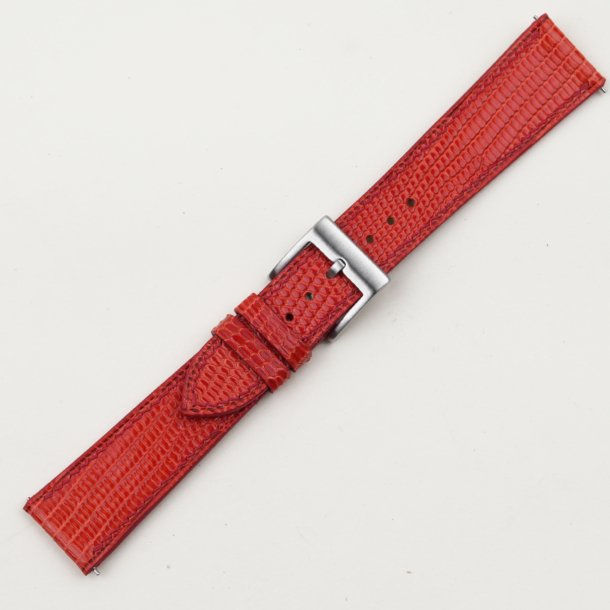 Red Orange Lizard Leather Watch Strap