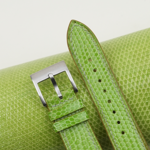 Light Green Lizard Leather Watch Strap