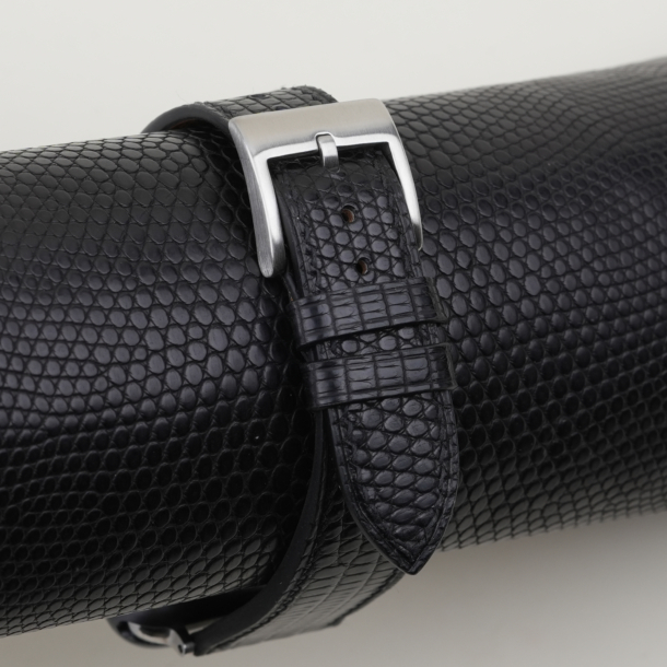 Black Lizard Leather Watch Strap