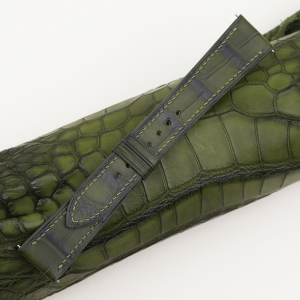 Green Alligator Leather Watch Strap - Image 4