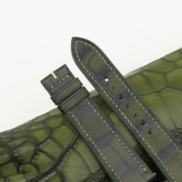 Green Alligator Leather Watch Strap - Image 2