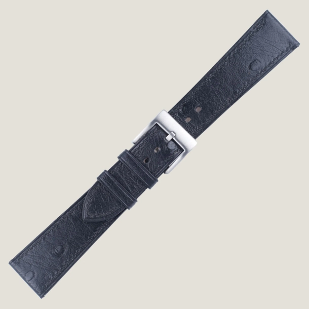 Black Ostrich leather Watch Strap