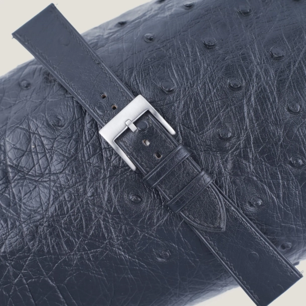 Black Ostrich leather Watch Strap