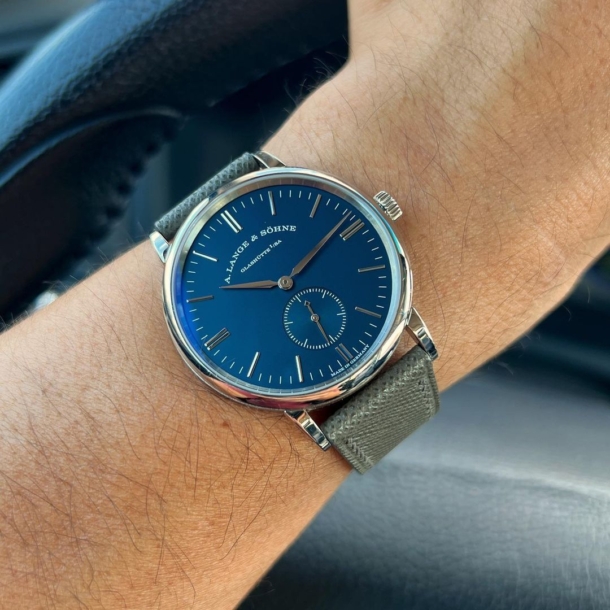 Dark Grey Saffiano Leather Watch Strap - Image 3