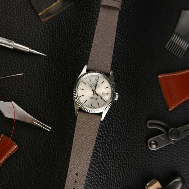 Graphite Grey Epsom Leather Watch Strap - Image 2