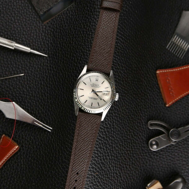 Dark Brown Epsom Leather Watch Strap - Image 2