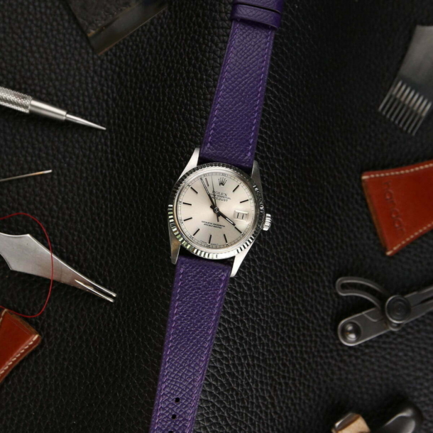Purple Epsom Leather Watch Strap - Image 2