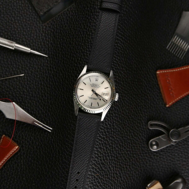 Black Epsom Leather Watch Strap - Image 2