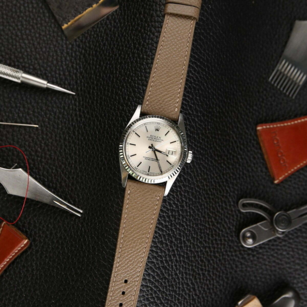 Taupe Epsom Leather Watch Strap - Image 2