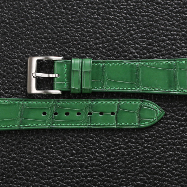 Light Green Alligator Leather Watch Strap - Image 2