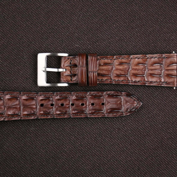 Brown Double Hornback Alligator Watch Strap 2 Brown Double Hornback Alligator Watch Strap - Image 2