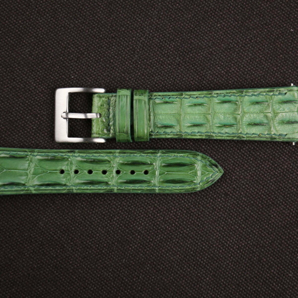 Green Double Hornback Alligator Watch Strap