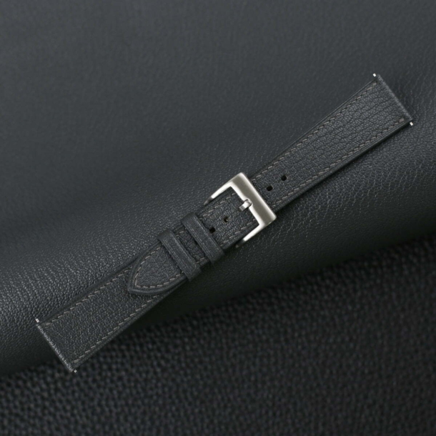 Dark Grey Alran Chevre Leather Watch Strap - Image 2