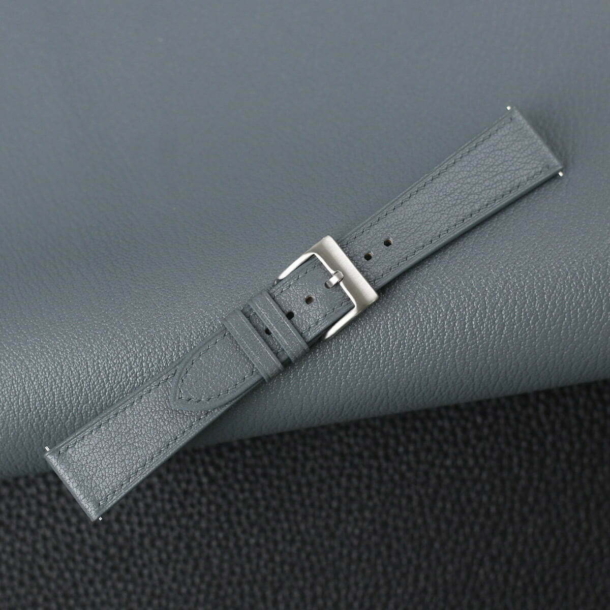 Steel Grey Alran Chevre Leather Watch Strap - Image 3