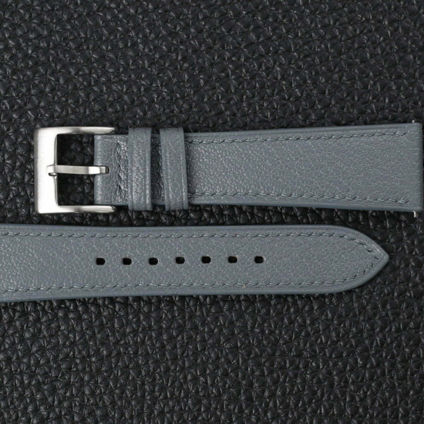 Steel Grey Alran Chevre Leather Watch Strap - Image 4