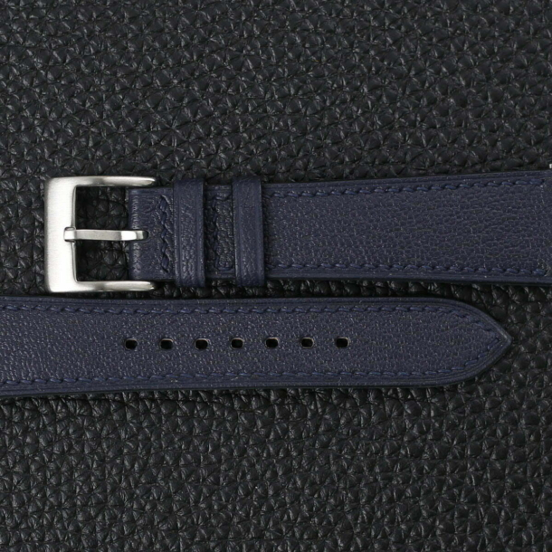 Navy Alran Chevre Leather Watch Strap - Image 3