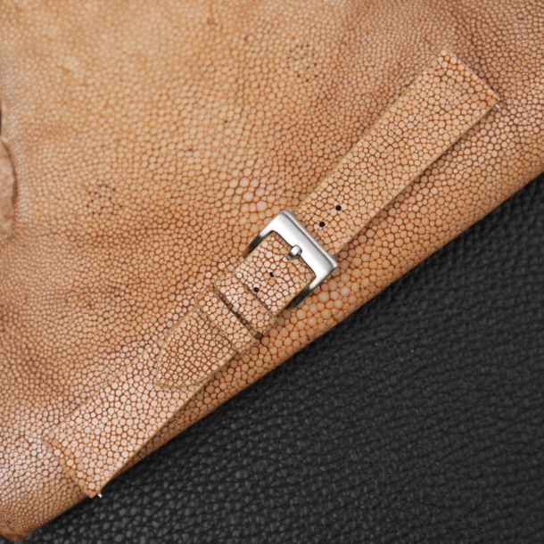 Vintage Dark Beige Stingray Leather Watch Strap 3 Vintage Dark Beige Stingray Leather Watch Strap - Image 3