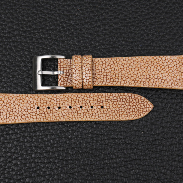 Vintage Dark Beige Stingray Leather Watch Strap 2 Vintage Dark Beige Stingray Leather Watch Strap - Image 2