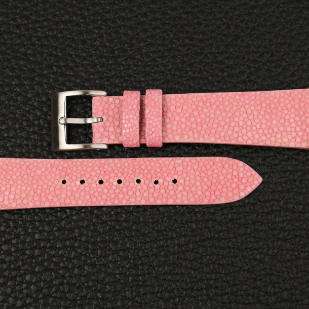 Vintage Light Pink Stingray Leather Watch Strap - Image 2