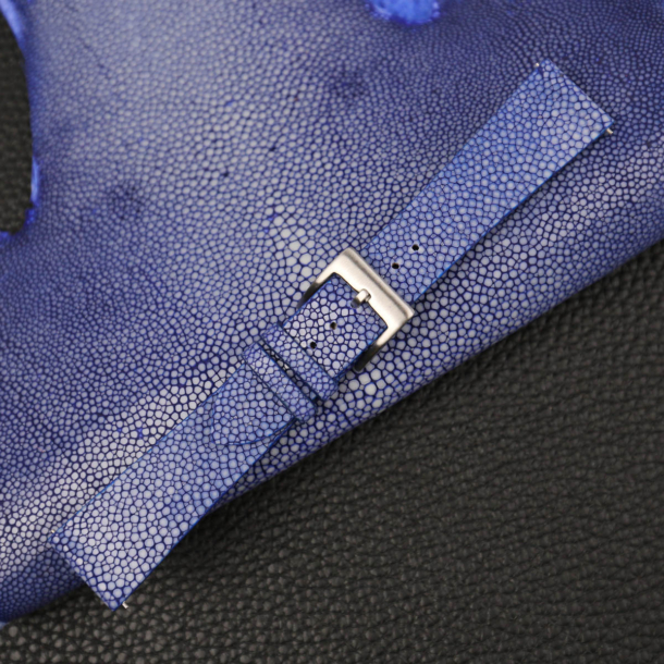Vintage Blue Stingray Leather Watch Strap - Image 3
