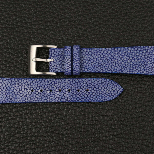 Vintage Blue Stingray Leather Watch Strap - Image 2