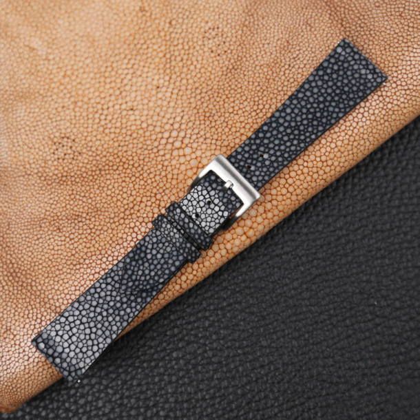 Vintage Black Stingray Leather Watch Strap 4 Vintage Black Stingray Leather Watch Strap - Image 4