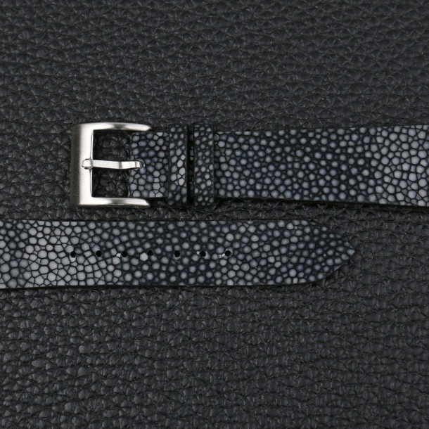 Vintage Black Stingray Leather Watch Strap 3 Vintage Black Stingray Leather Watch Strap - Image 3