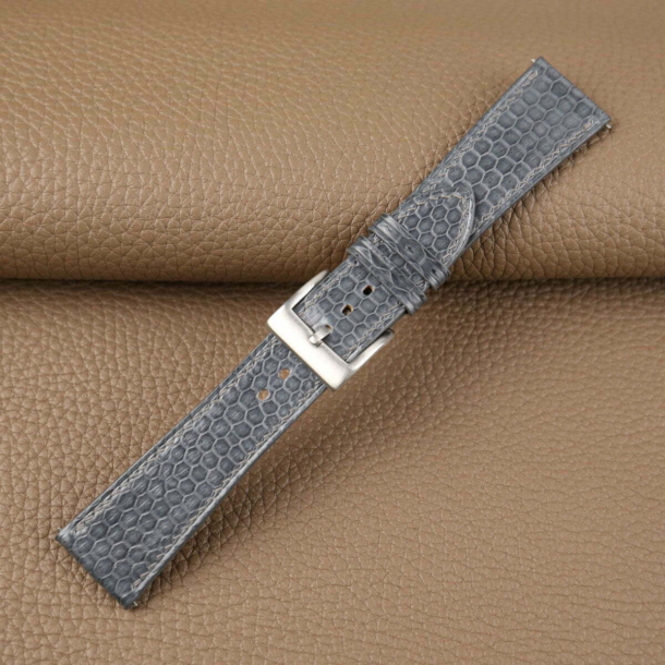 Grey Snake Sea Leather Watch Strap - Image 3