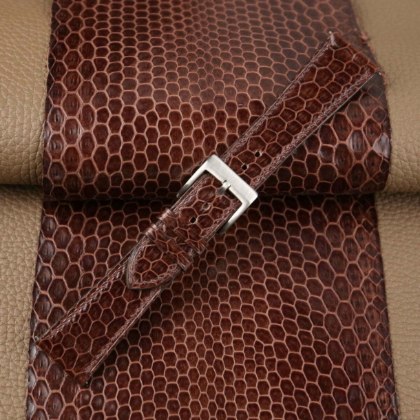 Dark Brown Snake Sea Leather Watch Strap - Image 3