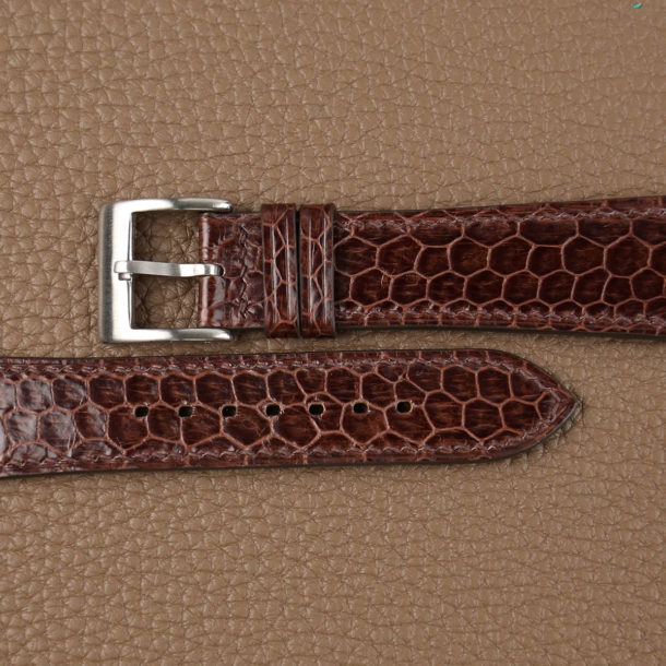 Dark Brown Snake Sea Leather Watch Strap - Image 2
